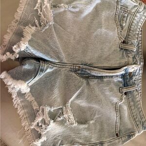 Old Navy Light Blue Frayed Jean Shorts